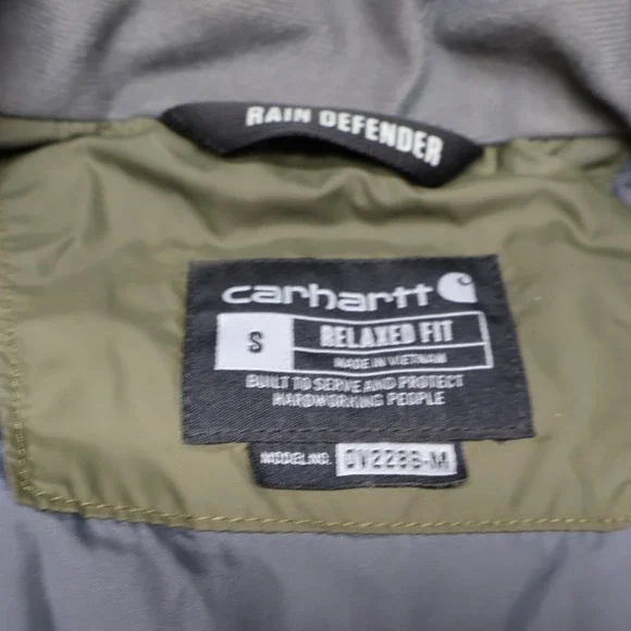 Carhartt Vest Mens Small Grn Gilliam Lightweight Water Resistant Insulated LOGO - Picture 10 of 15